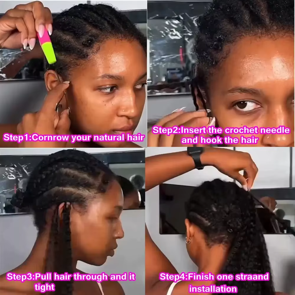 Extensions de cheveux humains bouclés birmanes pour crochet, ondulations profondes, nœuds miracle pr
