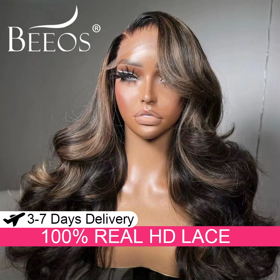 250% 1B27 Ombre mettre en évidence couleur 13x6 réel HD dentelle avant perruque cheveux humains dent