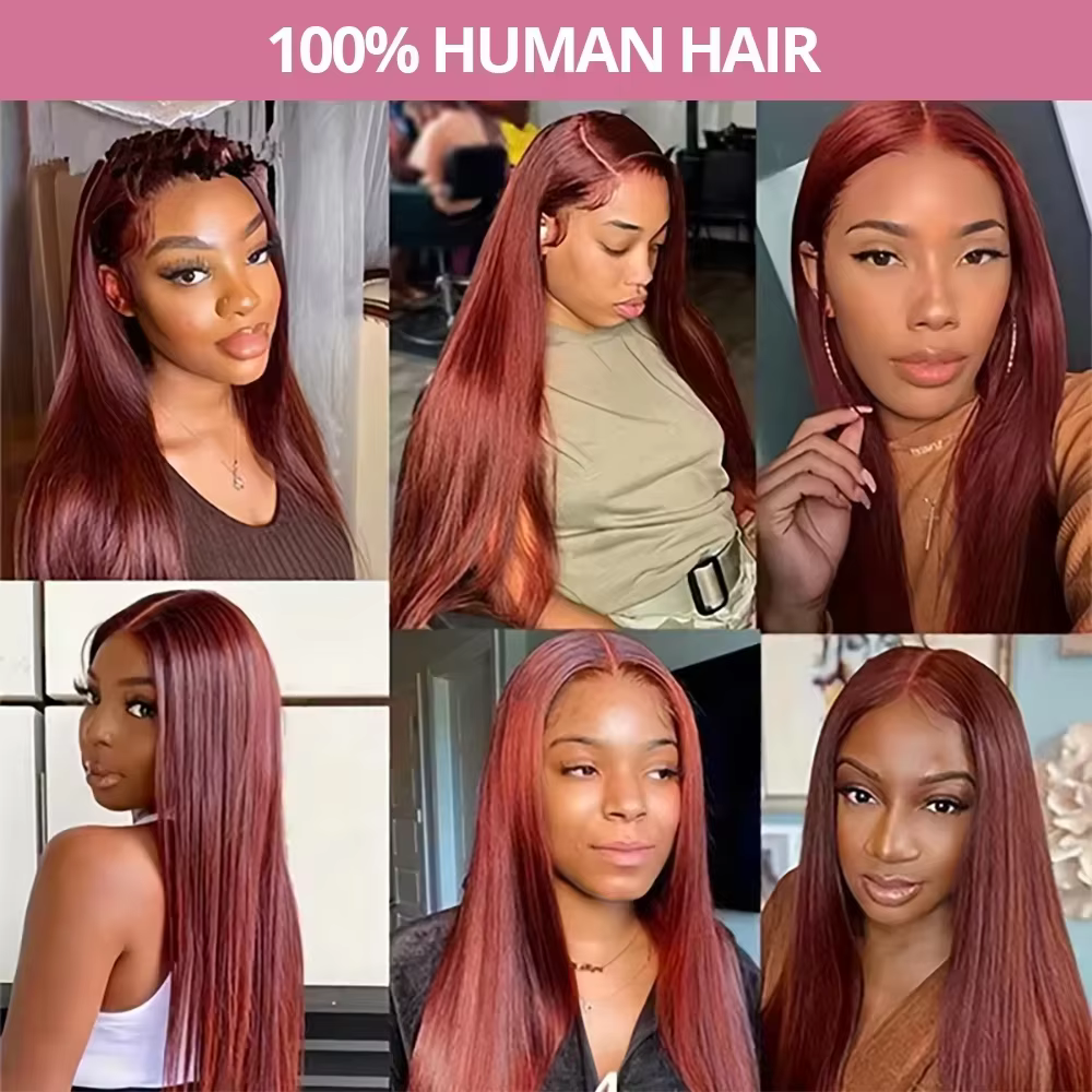 Perruques Lace Front en Cheveux Humains Brun Chocolat pour Femmes, Pré-épilées, 13x4 13x6, Perruque 