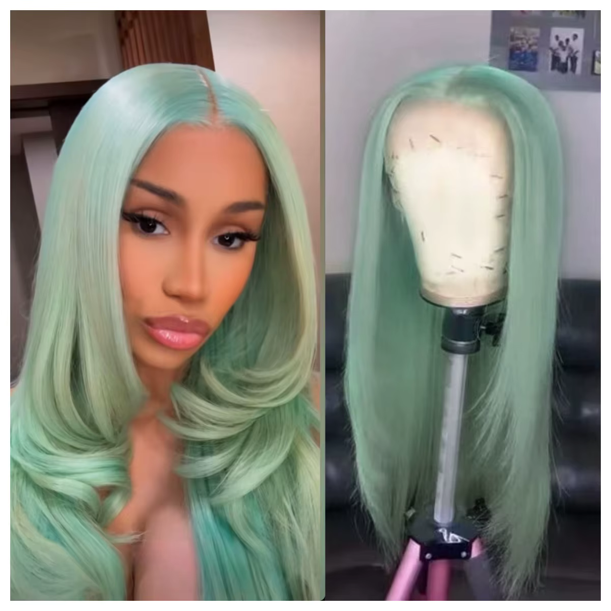 Perruque Lace Frontal Wig synthétique lisse violet clair, 13x4 HD, pre-plucked, haute qualité, résis