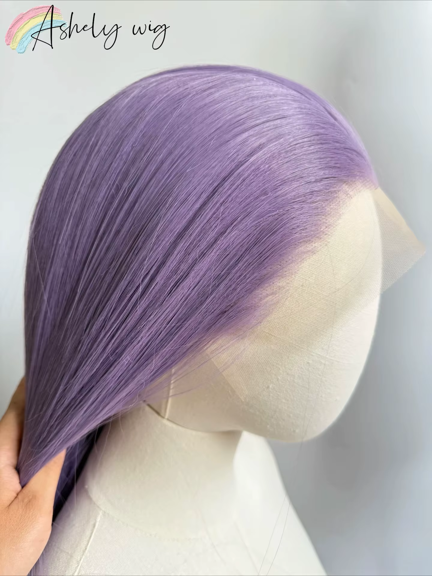 Ashely perruque violet clair spécial gris-violet dentelle avant perruques 13*4 24 pouces longue droi
