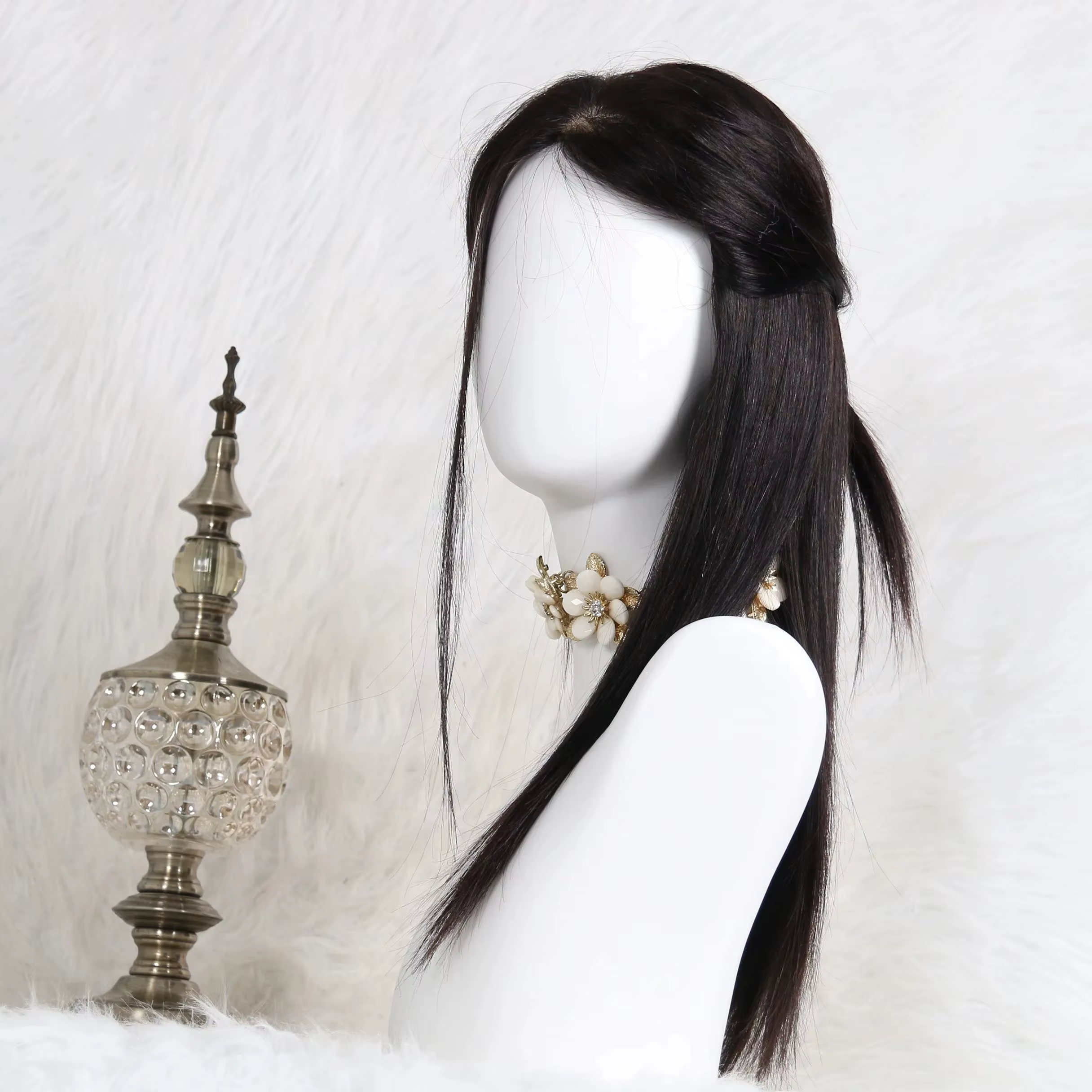Perruques en cheveux humains avec base en soie 5x5, sans colle, lisses et soyeuses, style brésilien,
