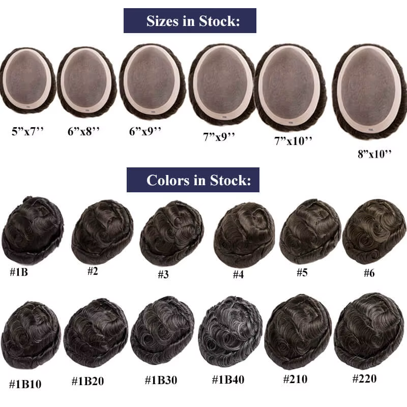 Prothèse capillaire pour hommes Mono perruque pour hommes perruques de cheveux naturels pour hommes