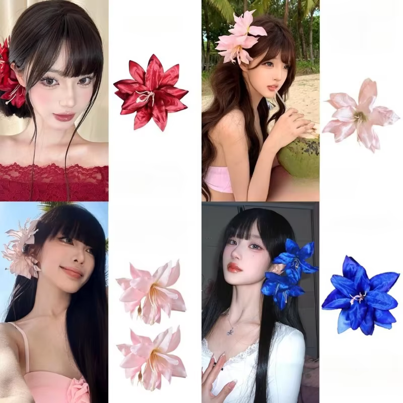 Épingle à cheveux rétro fleur de lys, couvre-chef de saint-valentin pour fille, Clip latéral esthéti