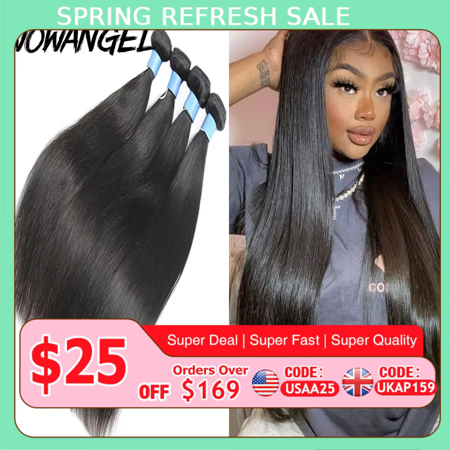 Wow Angel droit 28 30 pouces Remy brésilien cheveux humains paquets 100% cheveux soyeux 3/4 pièces E