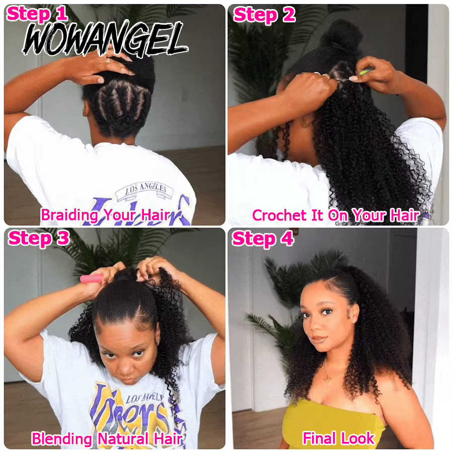 Extensions de cheveux humains au Crochet, cheveux humains bouclés et invisibles, pré-séparés, sans n