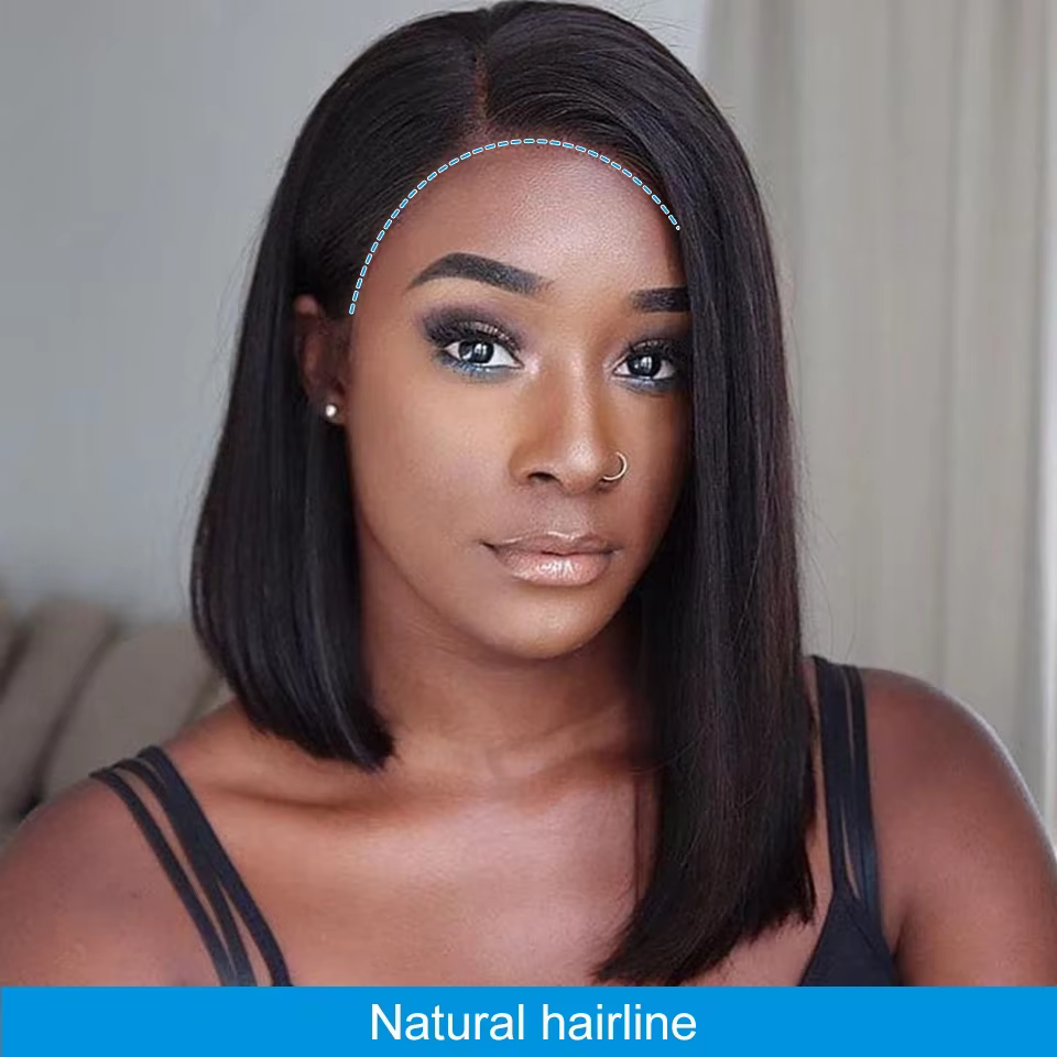 Perruques de cheveux humains brésiliens pré-plumés pour femmes, partie latérale, perruque Bob, docum