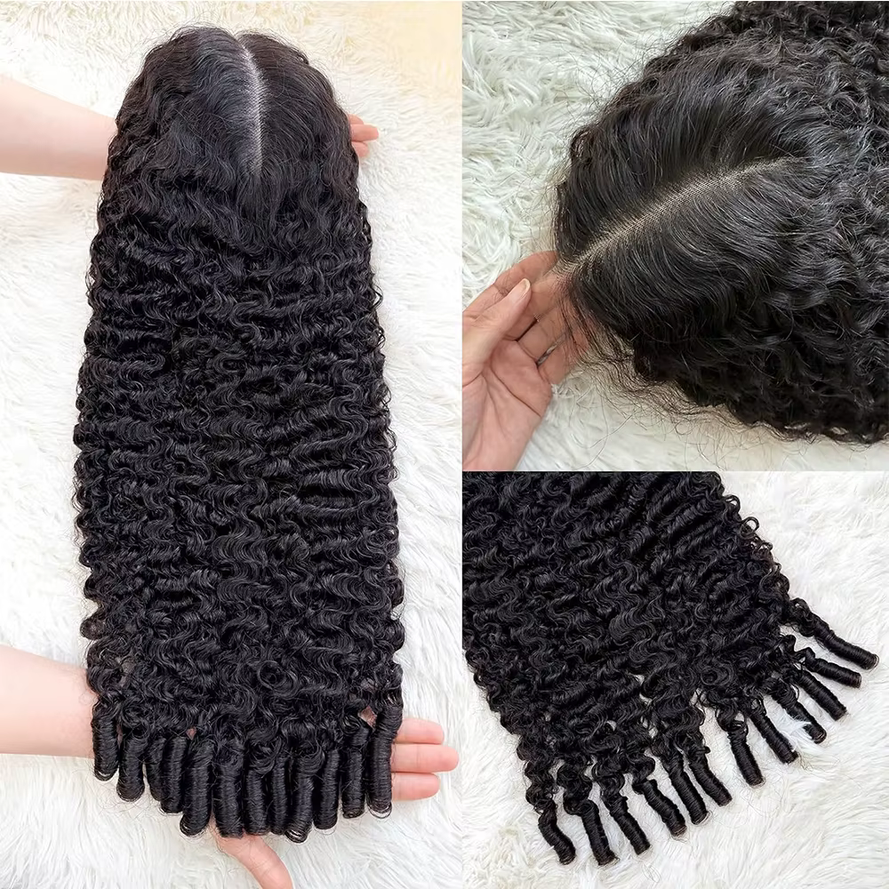 Perruque de cheveux humains bouclés birmans à 200 % de densité, perruques frontales en dentelle HD t