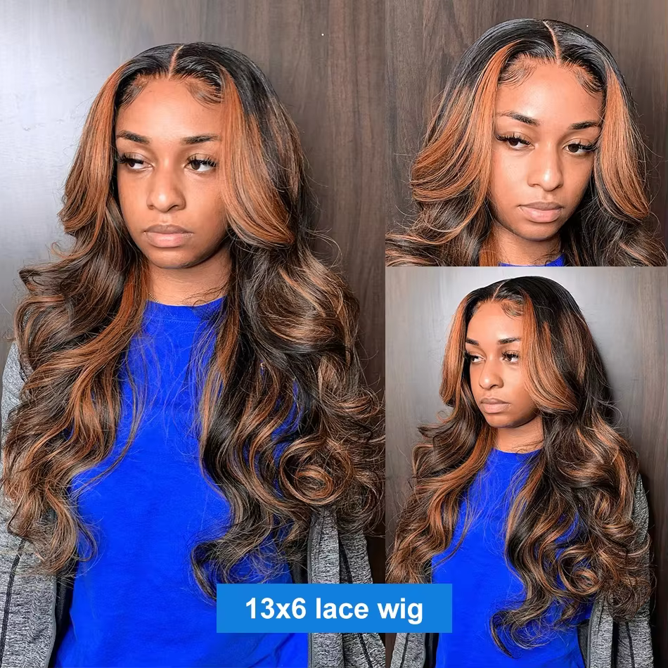 13x4 Ombre dentelle avant perruque cheveux humains mettre en évidence les cheveux humains 220% densi