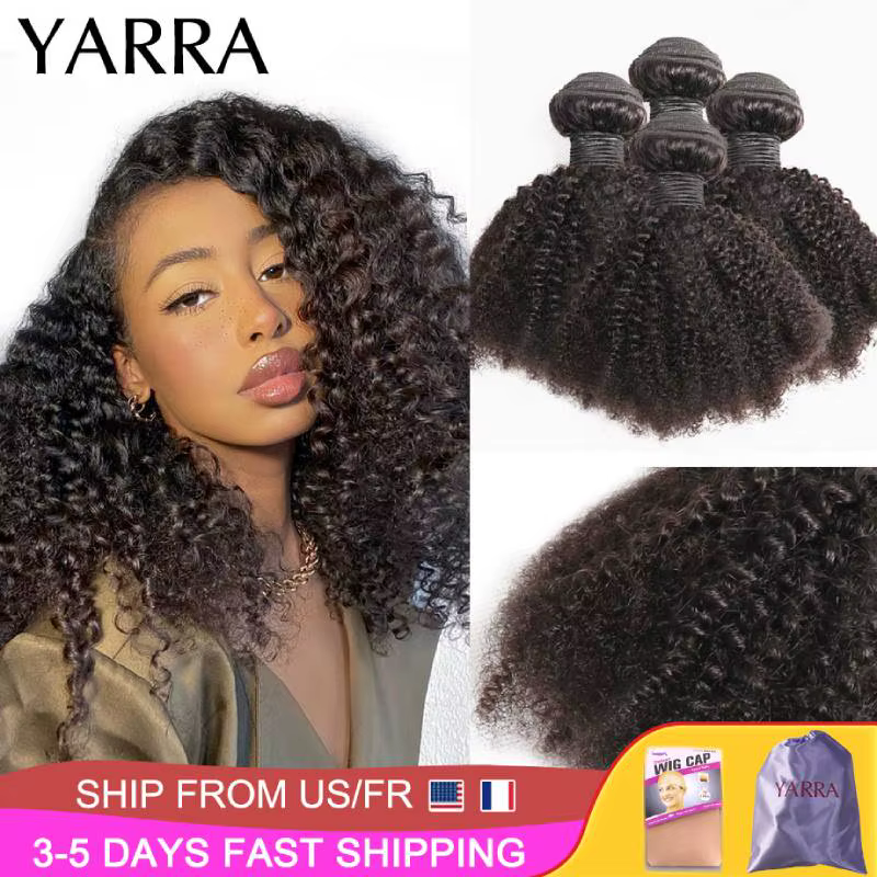 YARRA brésilien Afro crépus bouclés cheveux humains paquets 4b 4c Afro crépus en vrac cheveux humain