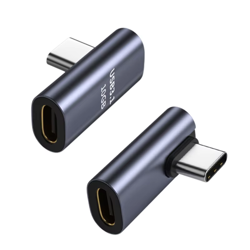 Adaptateur type-c mâle à droit 90 degrés vers femelle type-c, prise type-c à 90 degrés