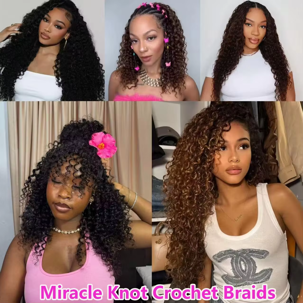 Extensions de cheveux humains bouclés au crochet, pré-séparées, sans nœuds, pour tresses, pour femme