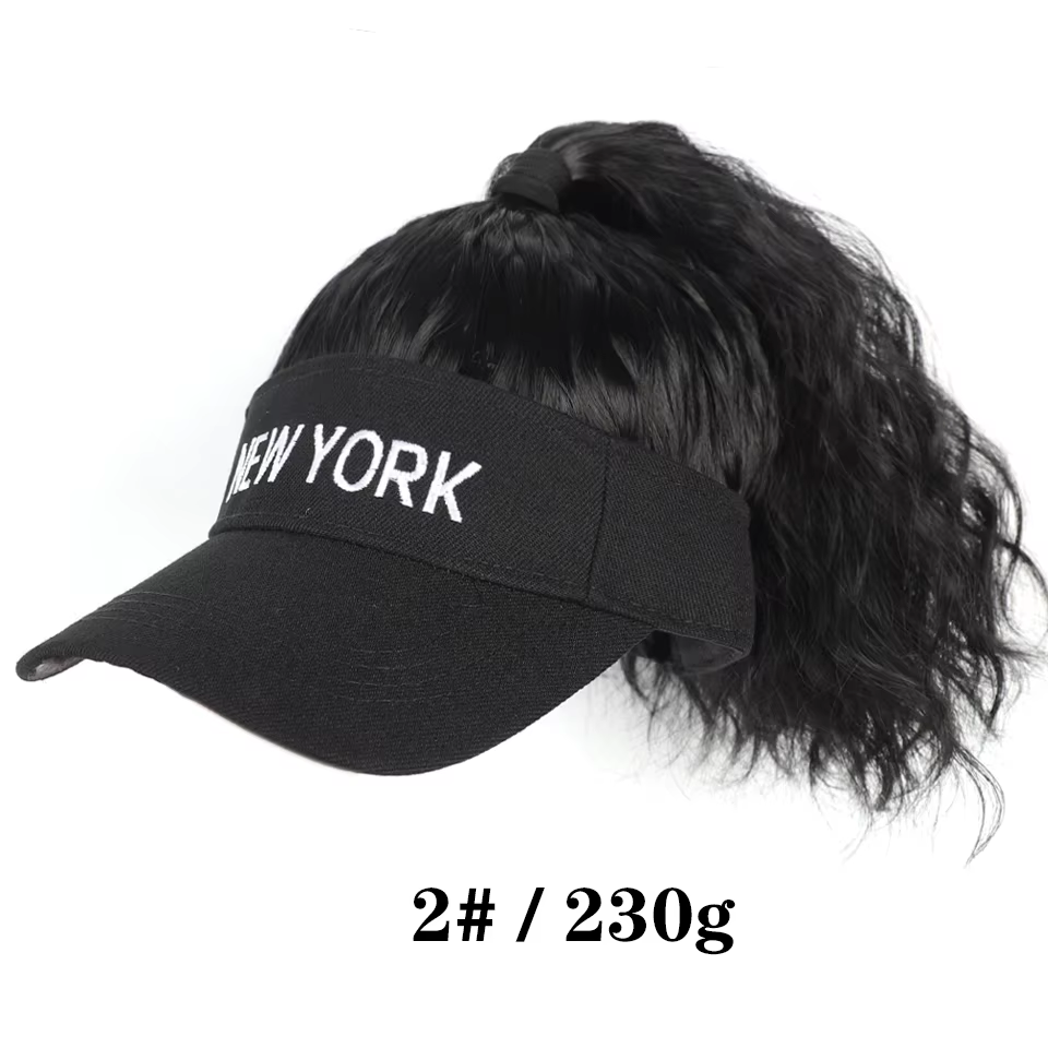 Extensions de cheveux synthétiques dames bouclés queue de cheval perruques chapeau connecté couvre-t