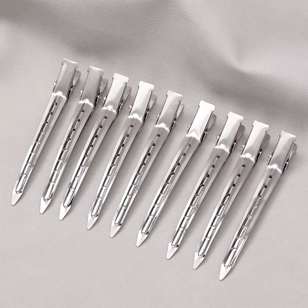 Pinces de soins capillaires en métal et acier, pince de séparation pour coiffure, barbier, utilisati