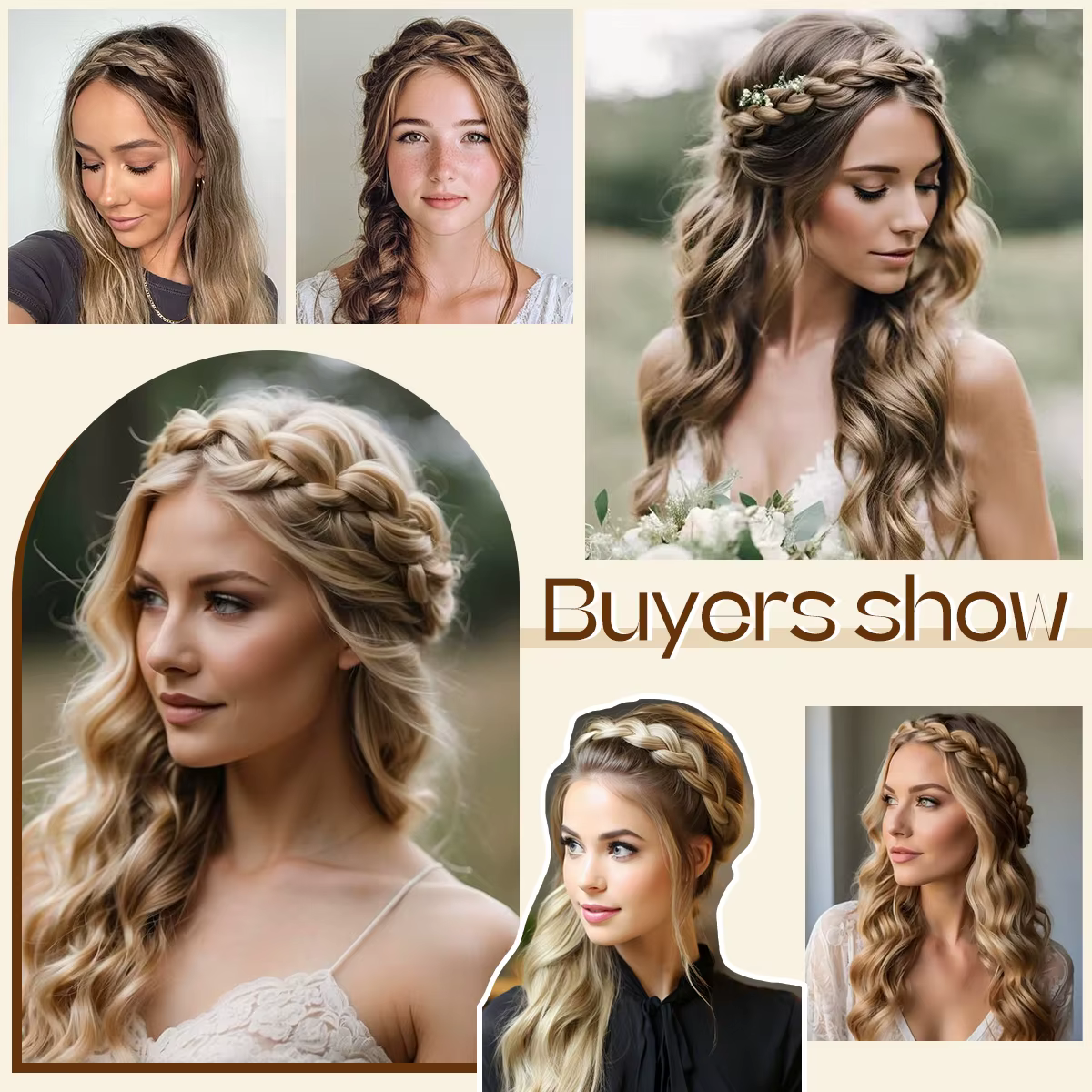 Bandeau tressé à la mode synthétique, bandeau pour cheveux, coiffure tressée, style bohème, accessoi