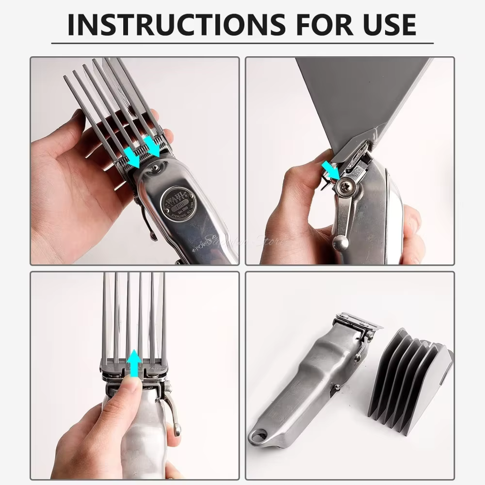 8 pièces de peignes guides pour tondeuse à cheveux Wahl, avec longueurs de coupe de 1,25 à 3 pouces,