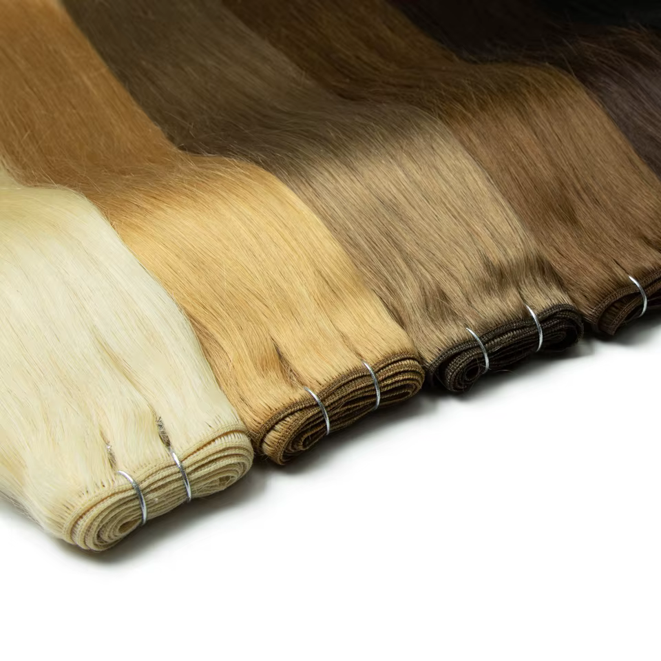 Lots de mèches de cheveux naturels élégants pour femmes 4 # Extensions de cheveux humains couleur
