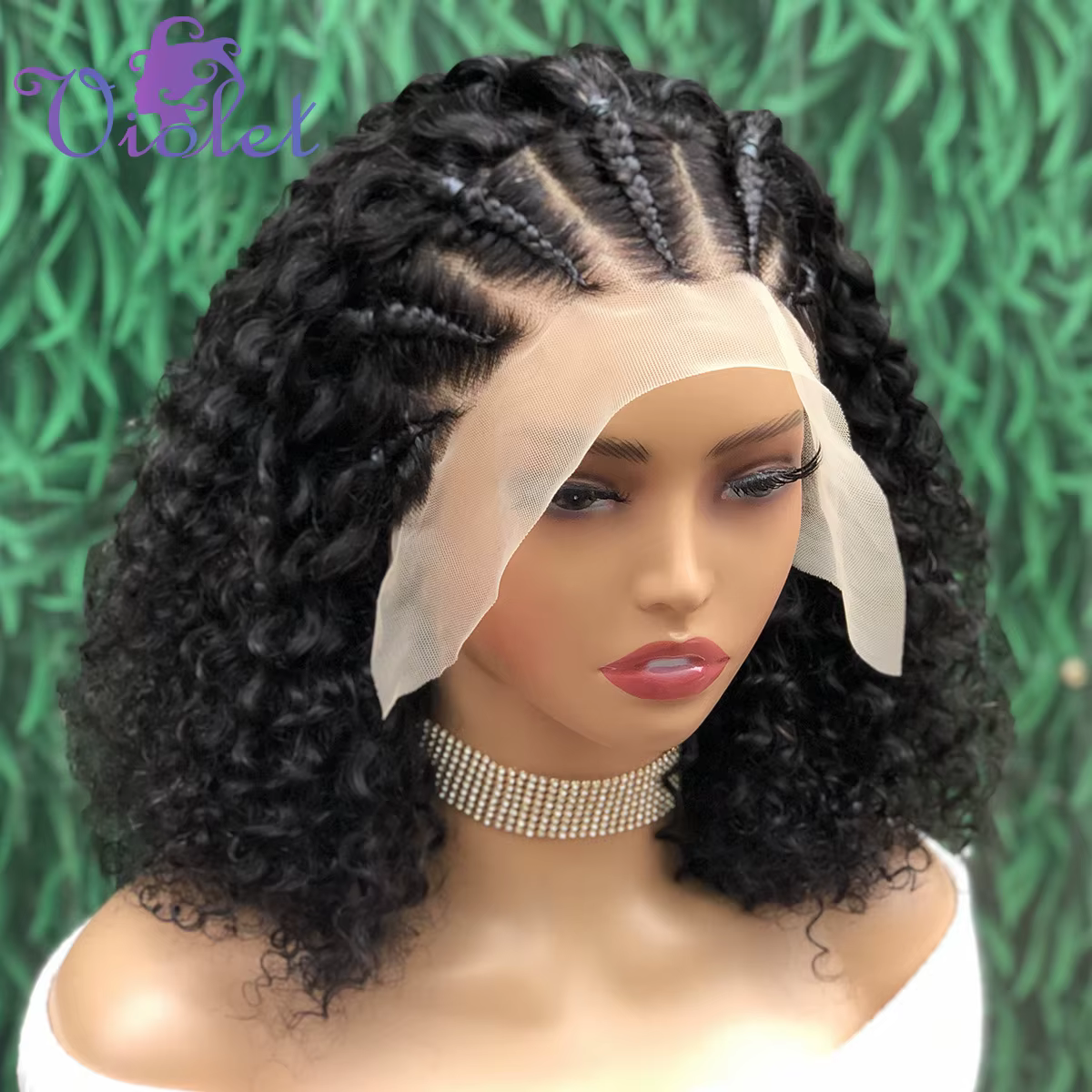 Perruque Bob Bouclée en Cheveux Humains, Perruques Lace Front 13x4 pour Femmes Noires, Perruques Qui