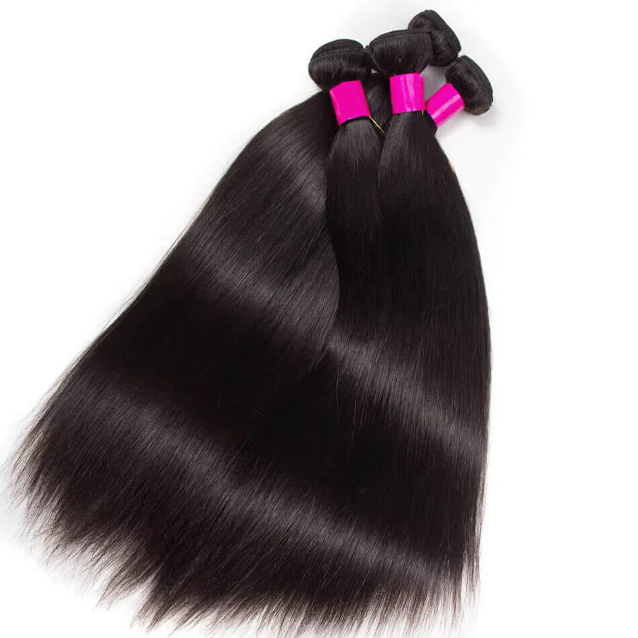 Extensions de cheveux humains brésiliens lisses non traités, couleur naturelle, cheveux Remy vierges