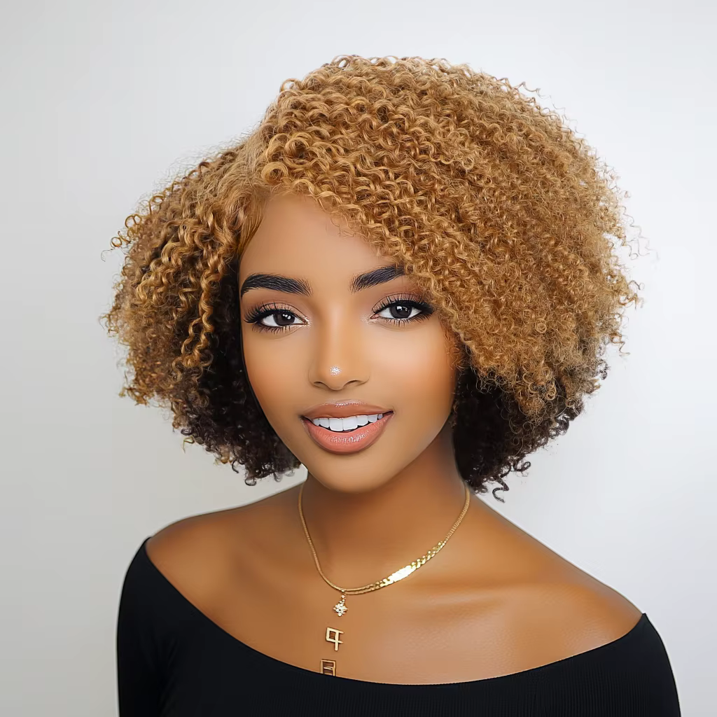 Perruque bouclée crépue sans colle, pré-coupée, en dentelle HD, densité 180%, pré-épilée, style natu