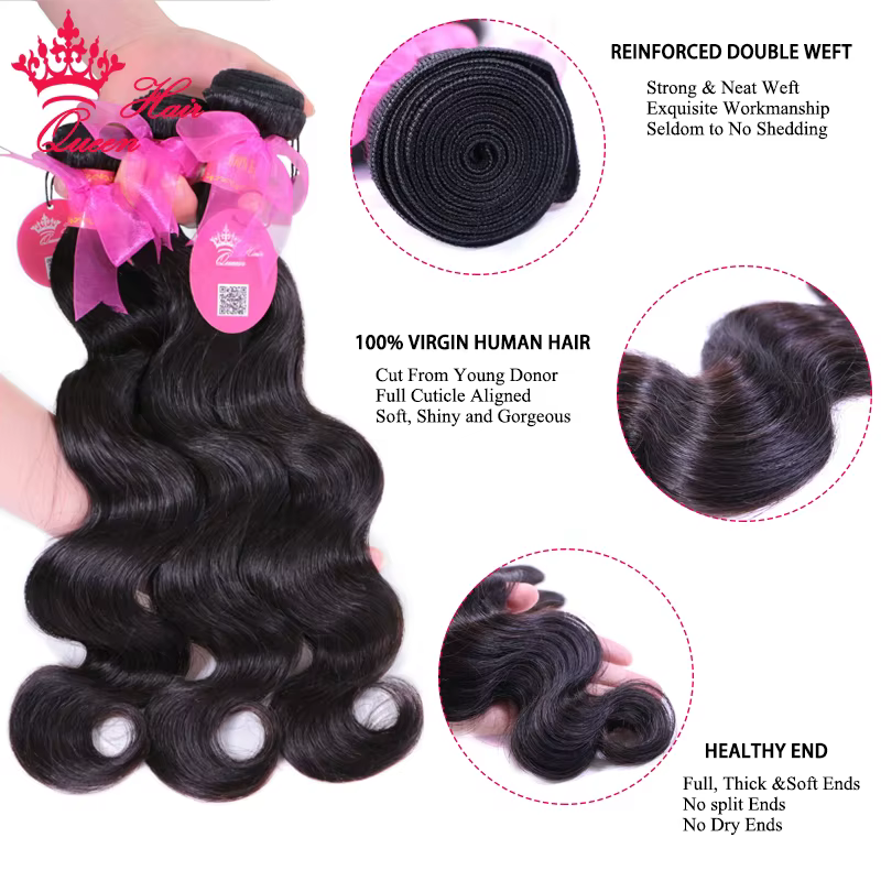Queen Hair Body Wave Bundles With Real HD Invisible Lace Closure Frontal 4x4 5x5 6x6 13x4 13x6 100%