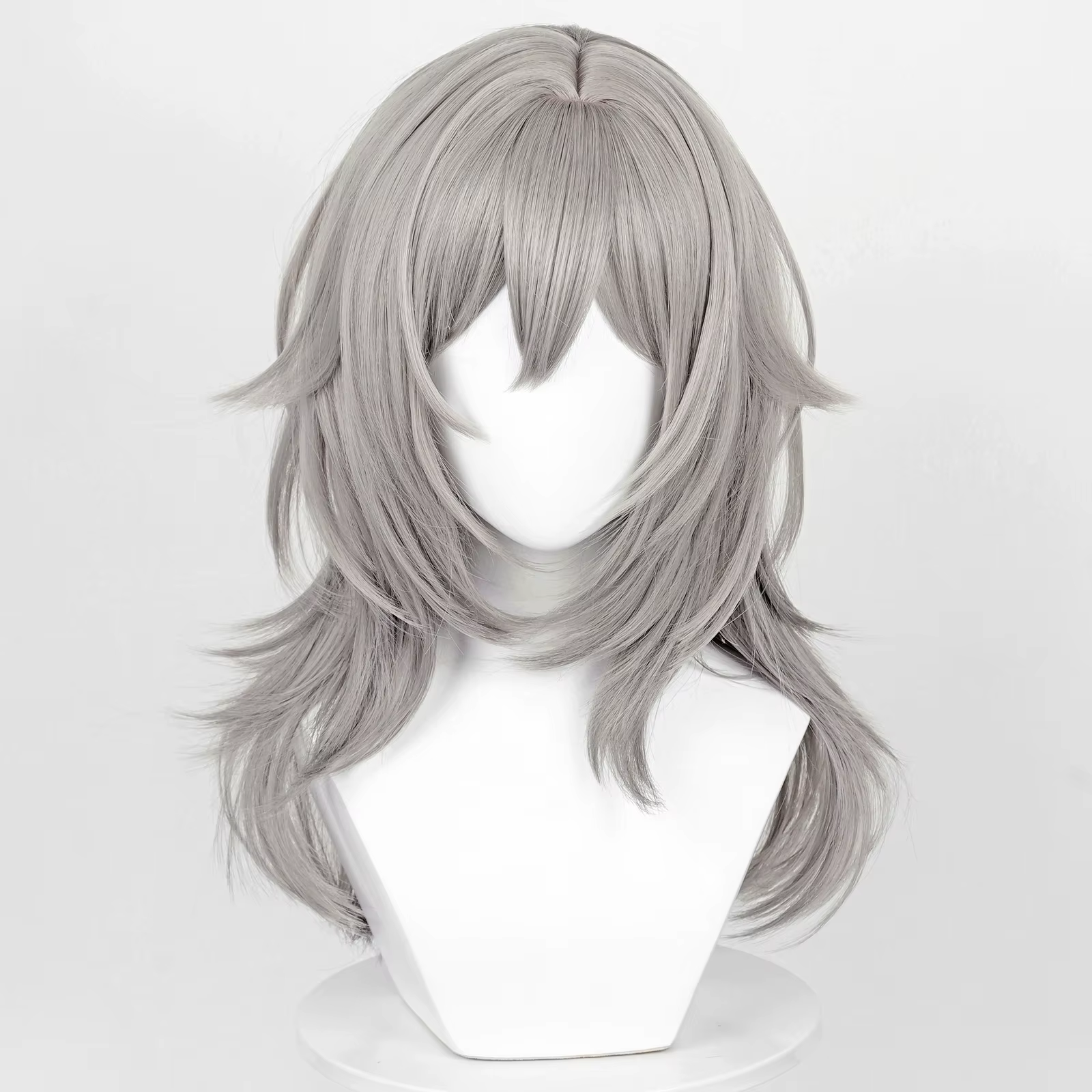 Perruque synthétique grise longue et lisse pour femmes, perruque moelleuse résistante à la chaleur p