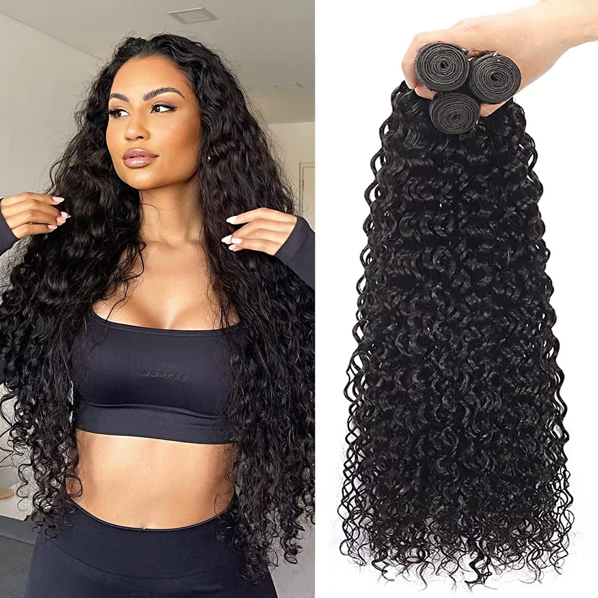 Extensions de cheveux humains ondulés pour femmes, mèches péruviennes vierges non traitées, cheveux 
