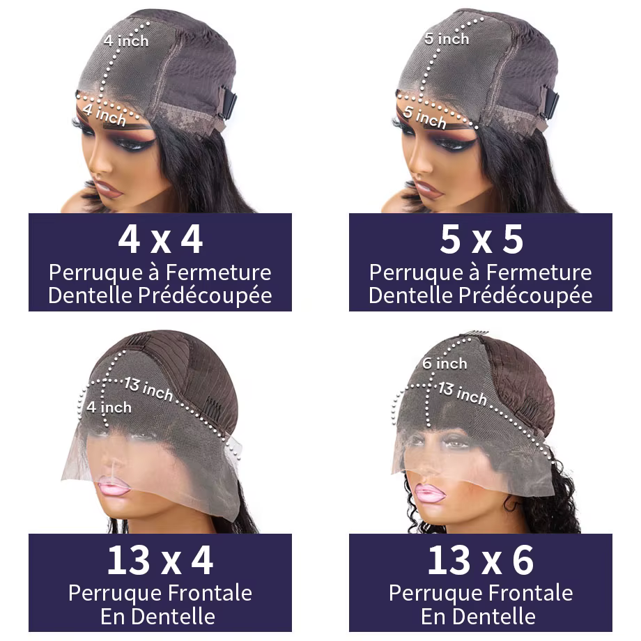 Dialola Perruques Cheveux Humains Sans Colle à Fermeture Dentelle 5X5 4X4 Perruques Lisses En Fronta