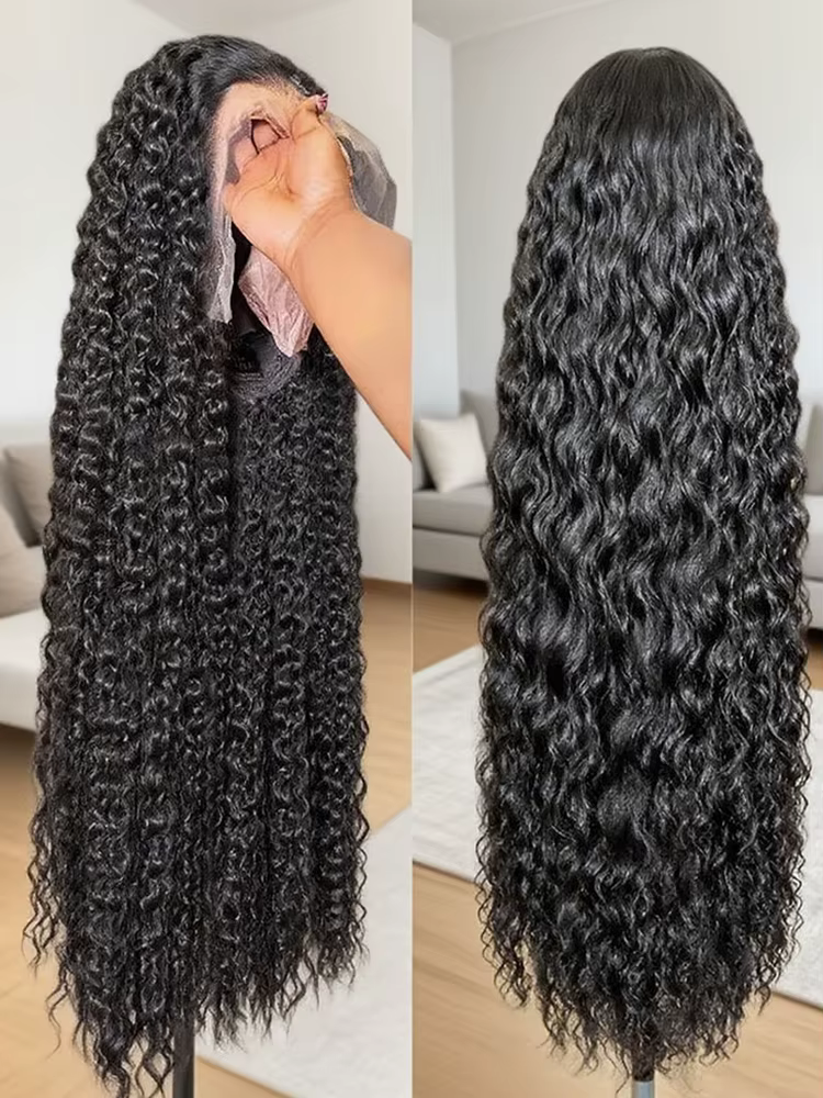 Perruque brésilienne en cheveux humains, ondulations profondes, 13x4 13x6, dentelle HD transparente,