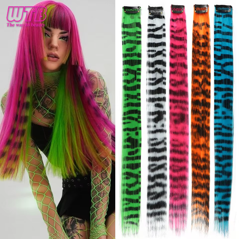 Perruque synthétique d'extension de cheveux d'une carte pour femmes, Extensions capillaires longues 
