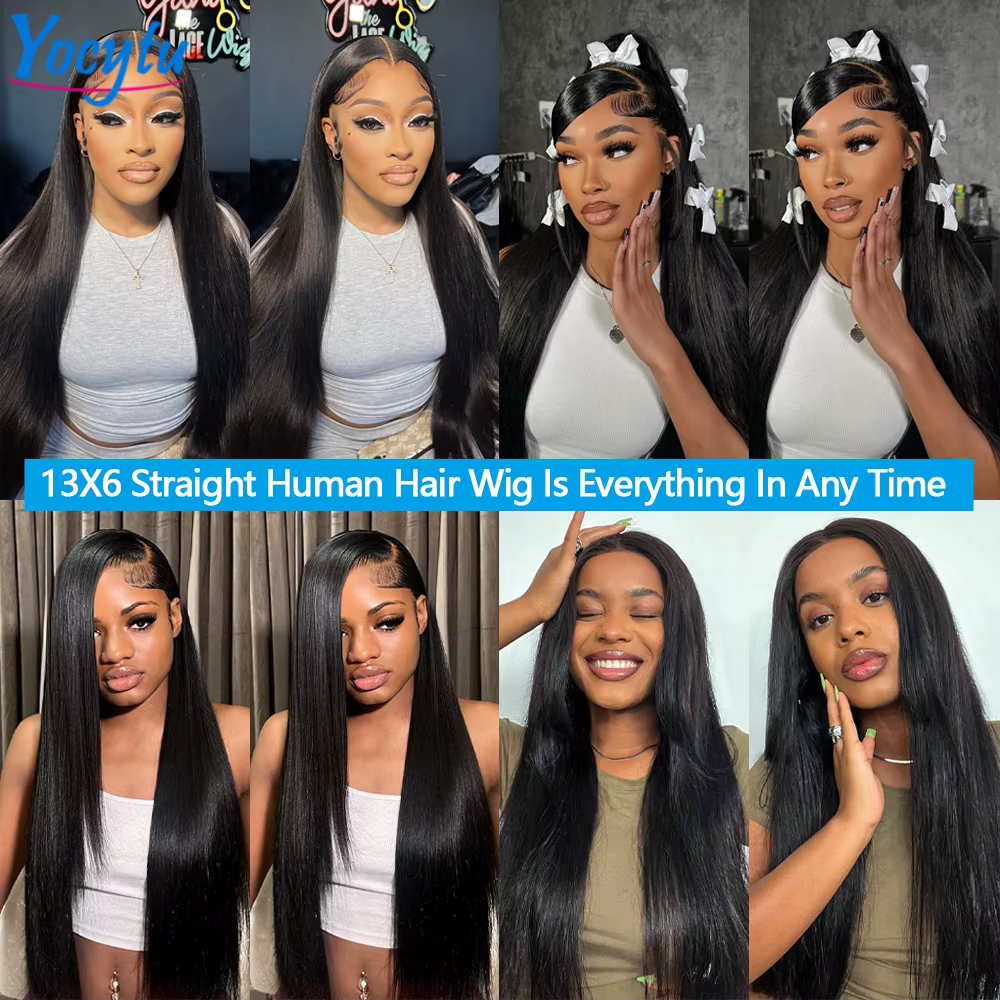 28 30 Pouces Perruques Cheveux Humains YOCYTU 13X6 lisse Perruque Peruvian Haut Qualité Pour Femme H