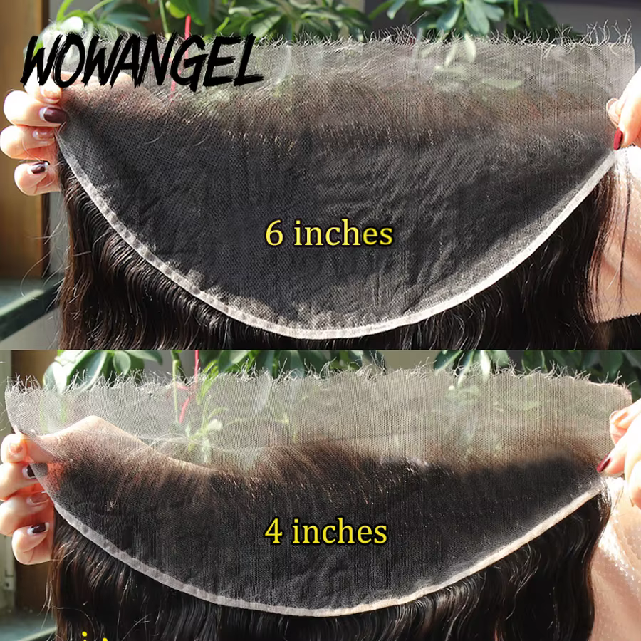 Wow Angel-Full Frmetals Only Body Wave pour femme, cheveux humains en dentelle HD invisible, partie 
