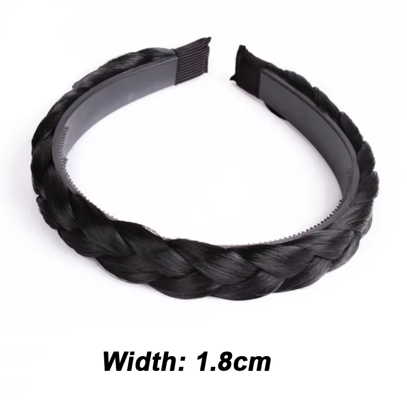 Perruque tressée bandeaux pour femmes arête de poisson large torsion bandeaux à la main tête cerceau