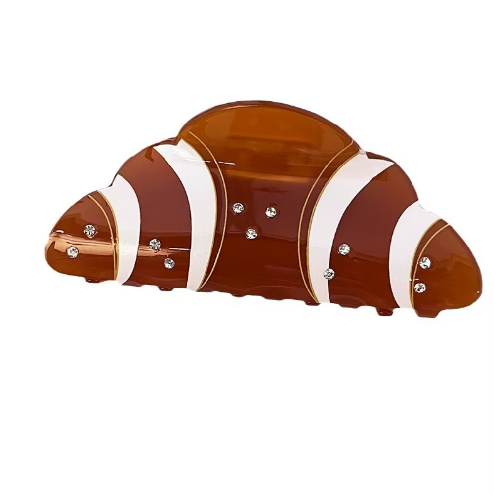 Style coréen Croissant cheveux griffe café drôle français diamant crabe pince chapeaux Kawaii acide