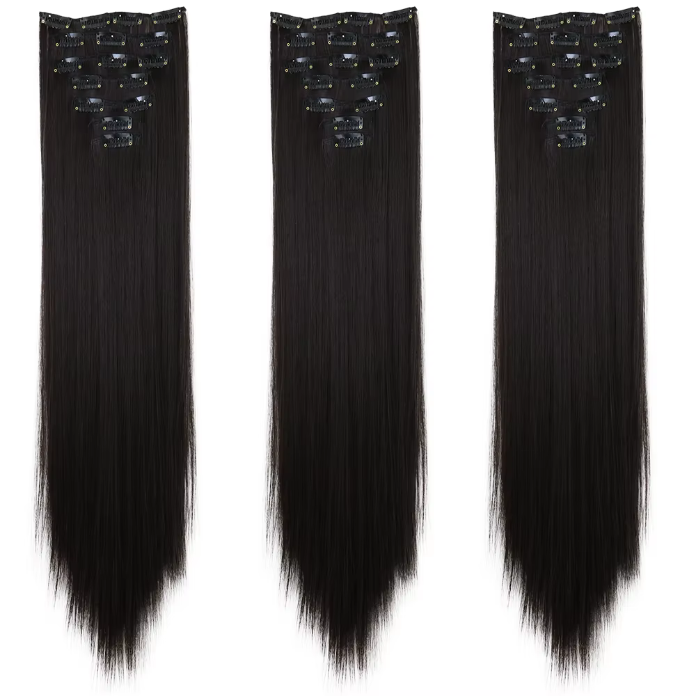 LANSA 7Clips longue droite synthétique pince sur Extensions de cheveux Cheveux pince Naturel haute t
