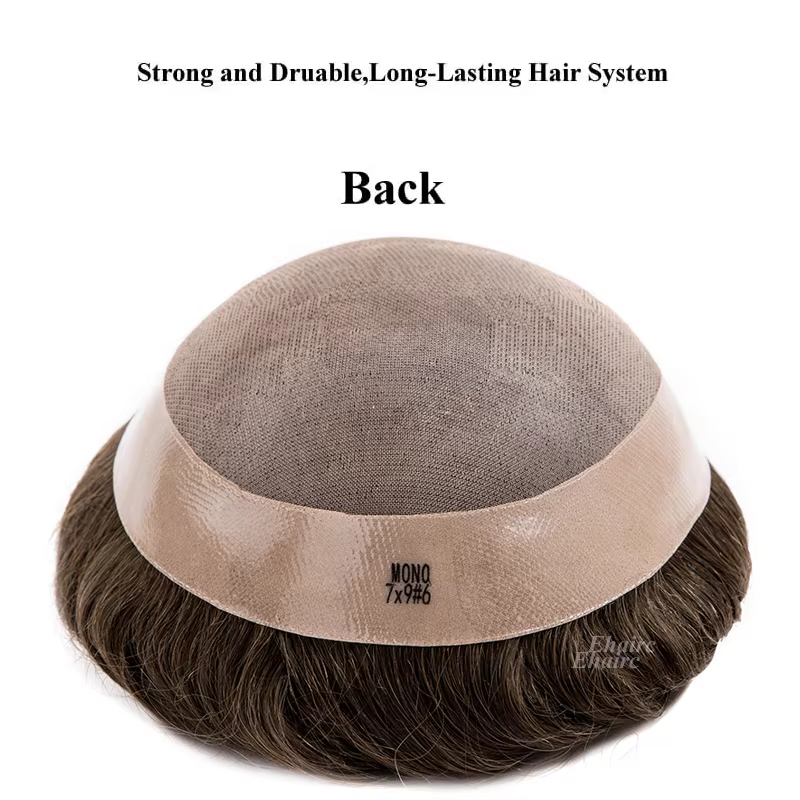Prothèse capillaire pour hommes Mono perruque pour hommes perruques de cheveux naturels pour hommes