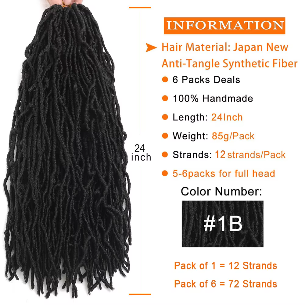 1/6 paquets Faux Locs Crochet cheveux 30 pouces doux Locs pour Locs en détresse papillon Locs Croche