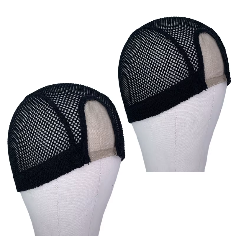 Lot de 2 bonnets de perruque en U 1,4 x 3 pouces, en nylon noir, avec filet en dentelle élastique, r