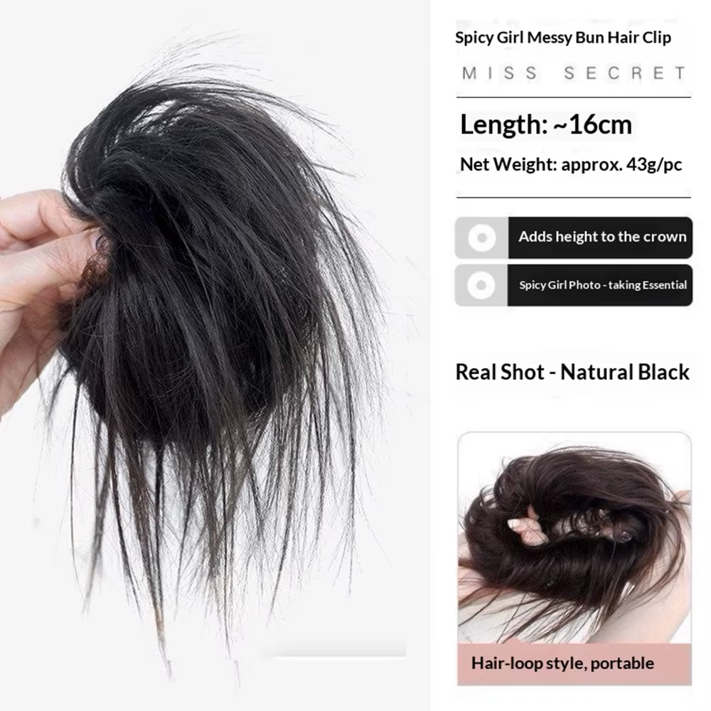 Nouvelle Postiche Synthétique Chignon Effet Désordonné, Queue de Cheval Haute, Chignon Bouclé, Acces