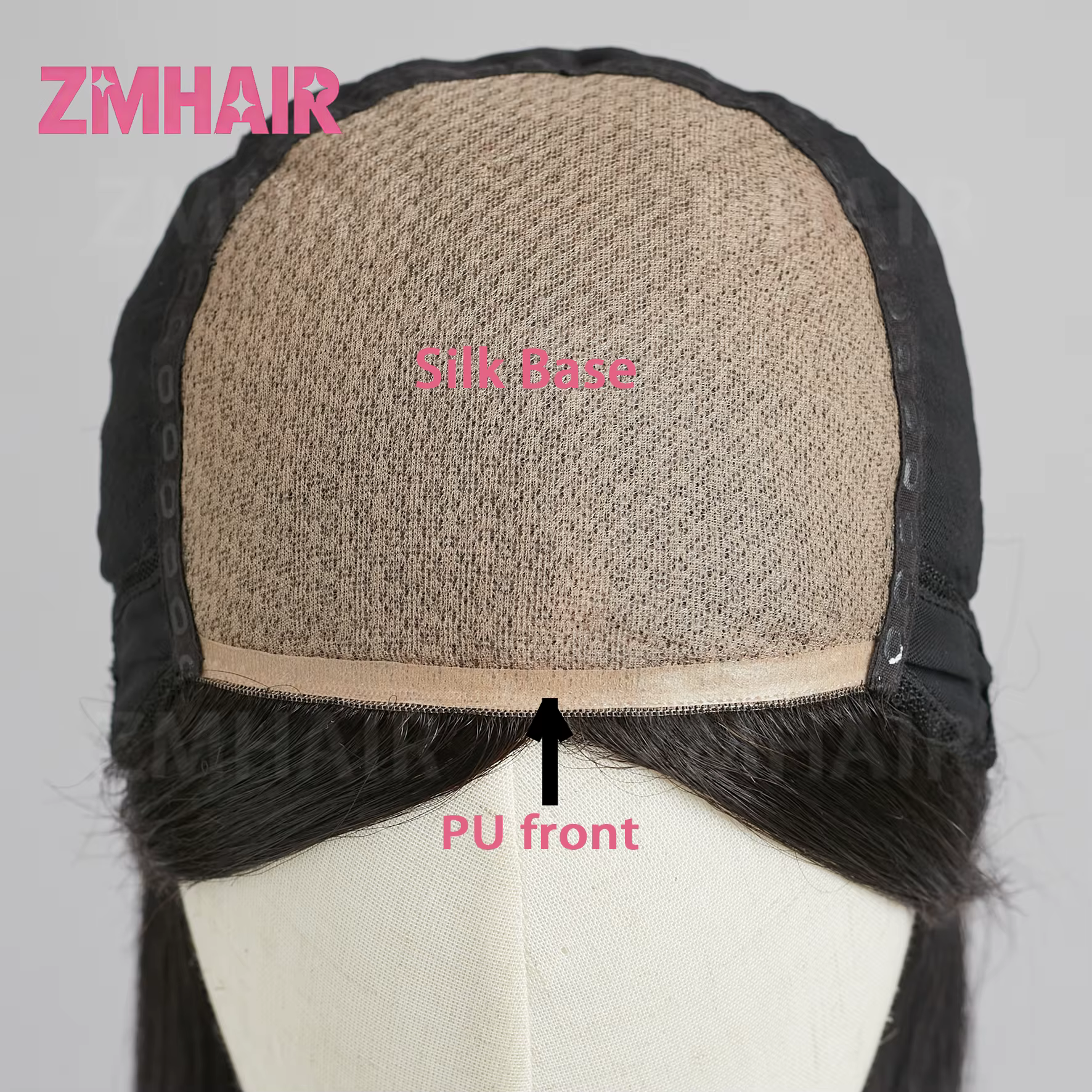 Perruque juive 5x5 à base de soie, cheveux humains avec frontale en PU - Cheveux européens naturels