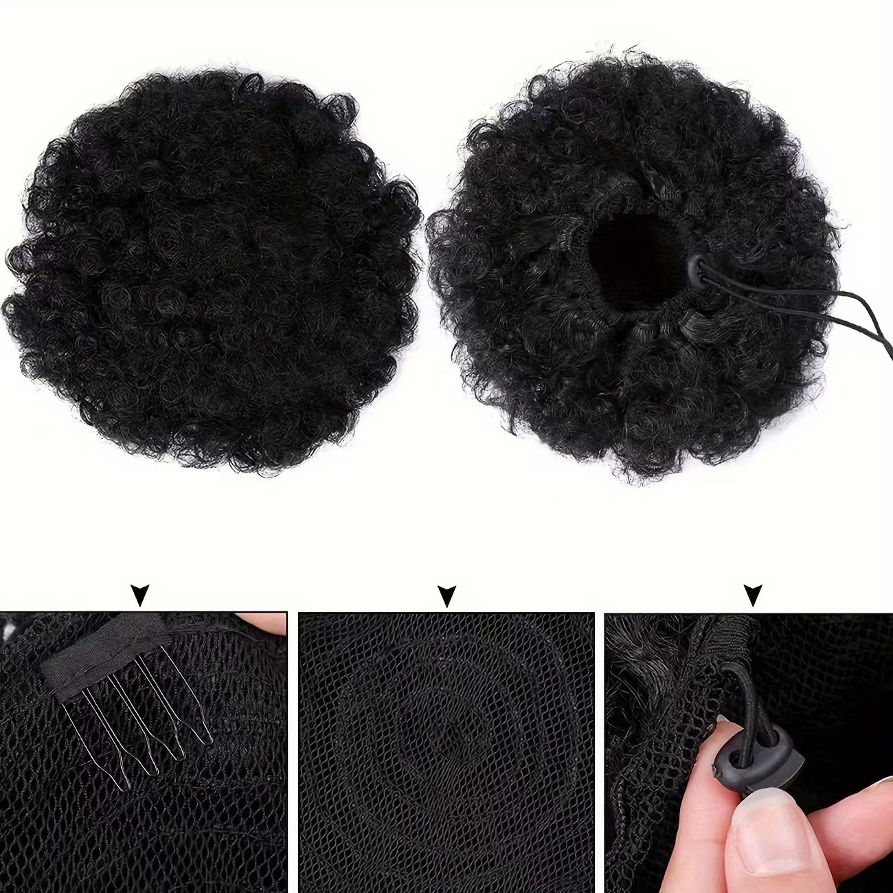 1pc femmes 10 pouces Afro crépus bouclés synthétique queue de cheval Extension cordon Afro bouffée S