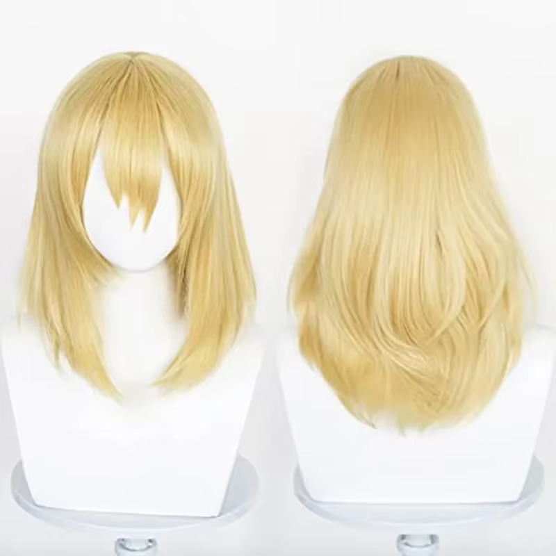 Perruque Bob pour femmes et hommes, perruque synthétique pour cosplay Howl, perruque de longueur moy