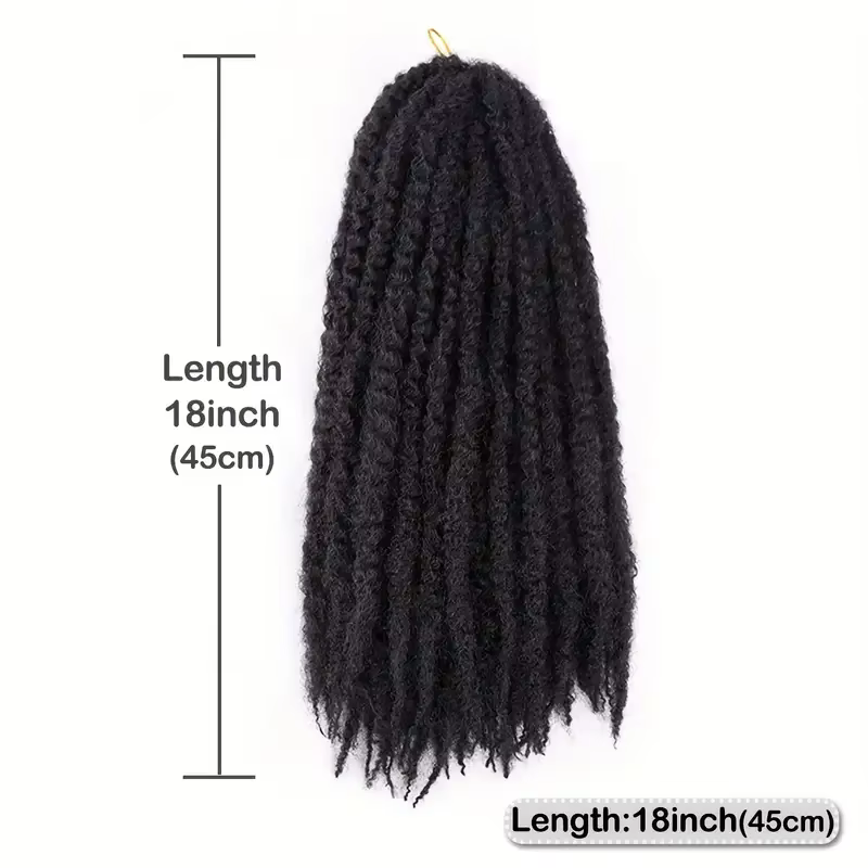 Cheveux synthétiques Marley Twist pour tresses – 18 pouces, doux, pour tresses Marley Twist, 1/3/8 p
