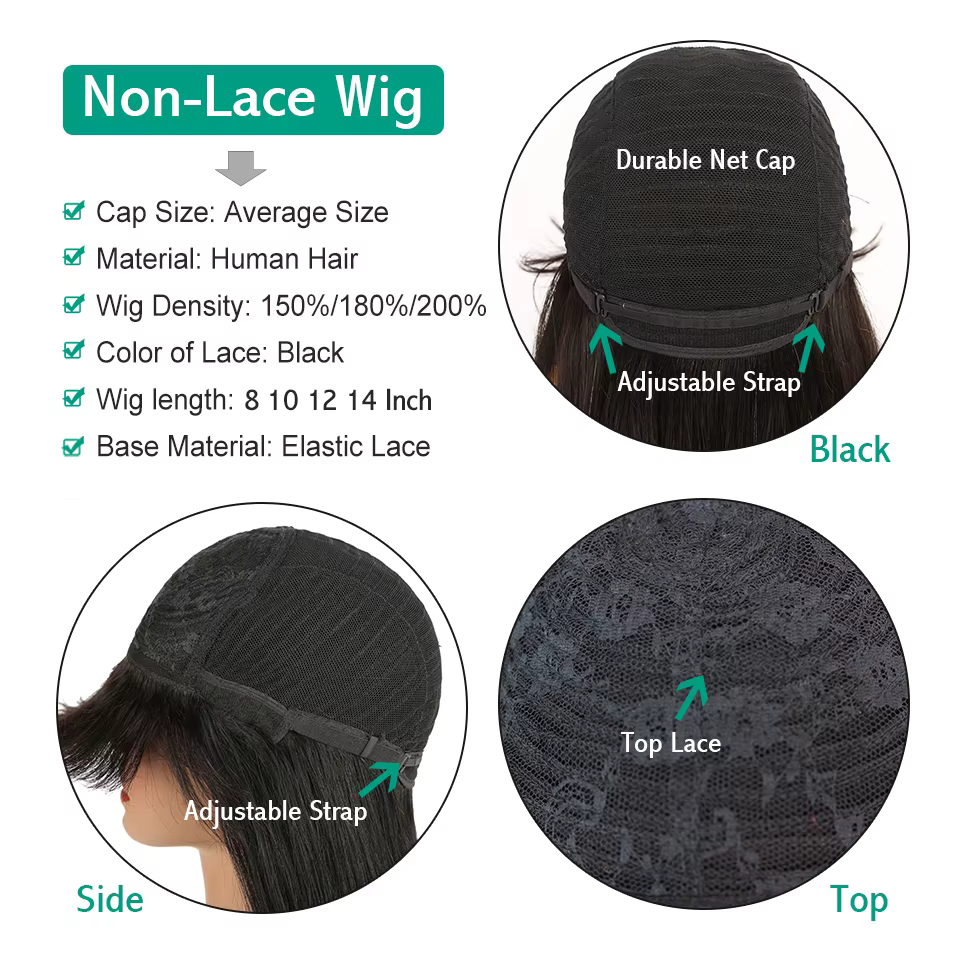Faux cuir chevelu Bang perruques perruque de cheveux humains péruvien soyeux cheveux raides Sexay 32