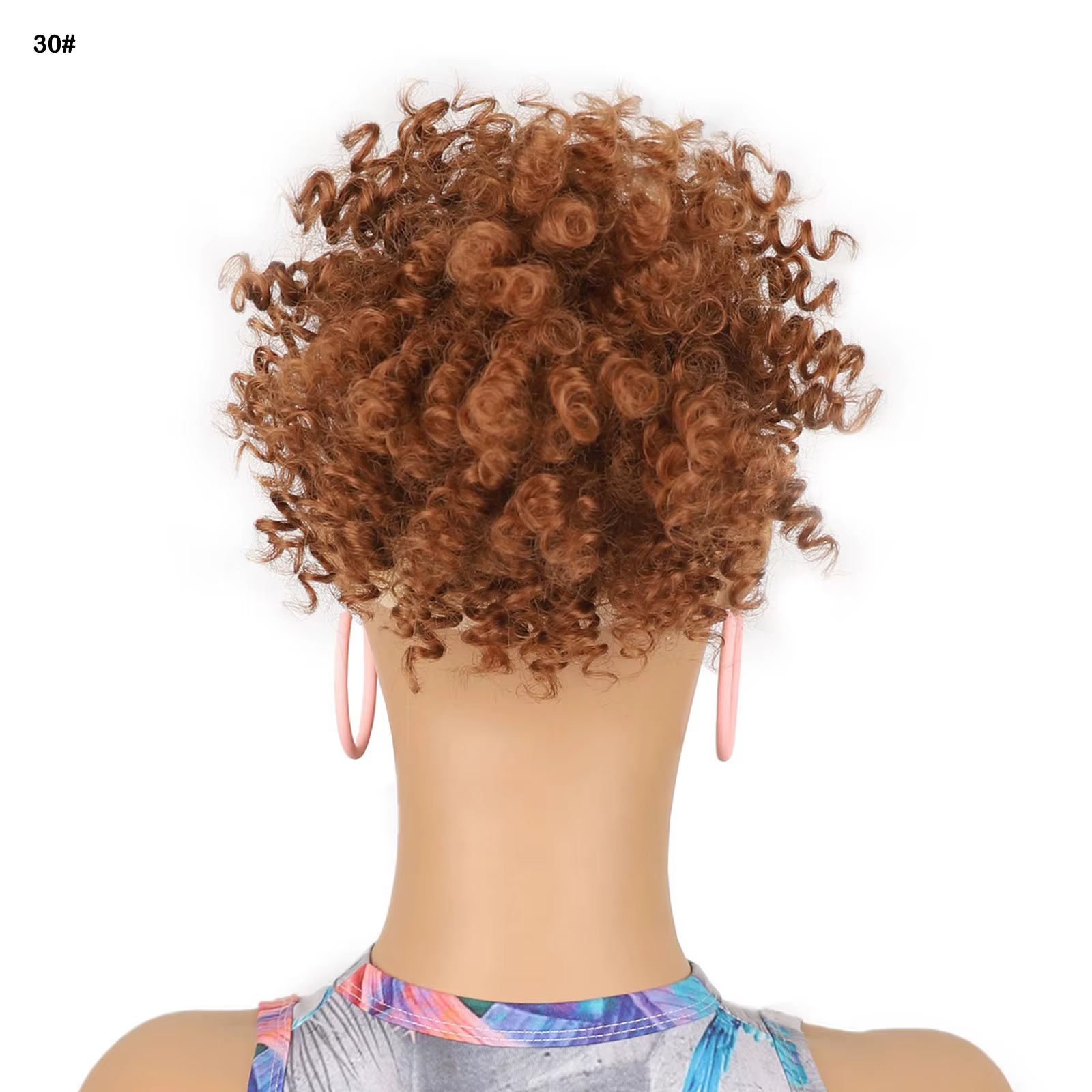 Jeedou Chignon Afro bouffant africain bouclés beignet cheveux Chignon Scrunchie noir synthétique pos