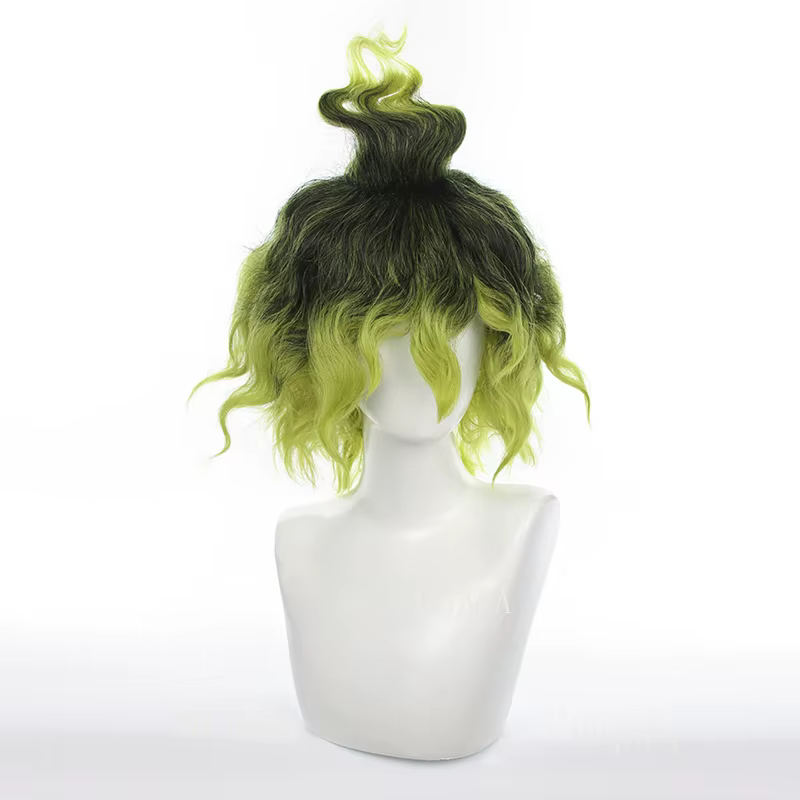 Gyutaro Shabana Cosplay perruque Daki frère noir vert cheveux bouclés Anime grade supérieure 6 perru