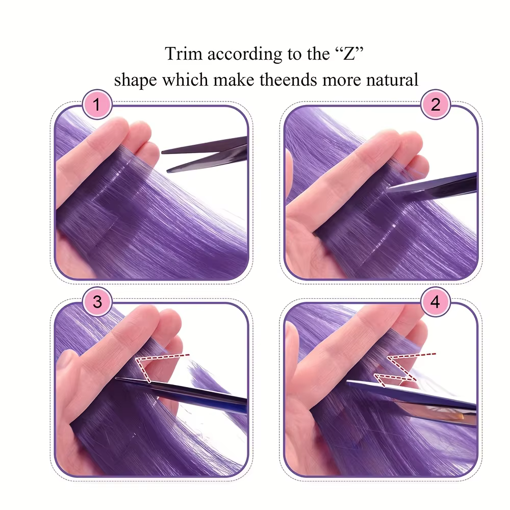 Extensions de cheveux synthétiques longues et lisses, 6 pièces, Extensions de cheveux colorées de 24