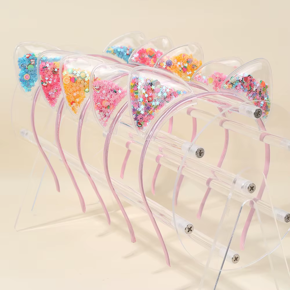 5 pièces chat oreille bandeau mignon étoile brillant paillettes bandeaux doux PVC oreille princesse 