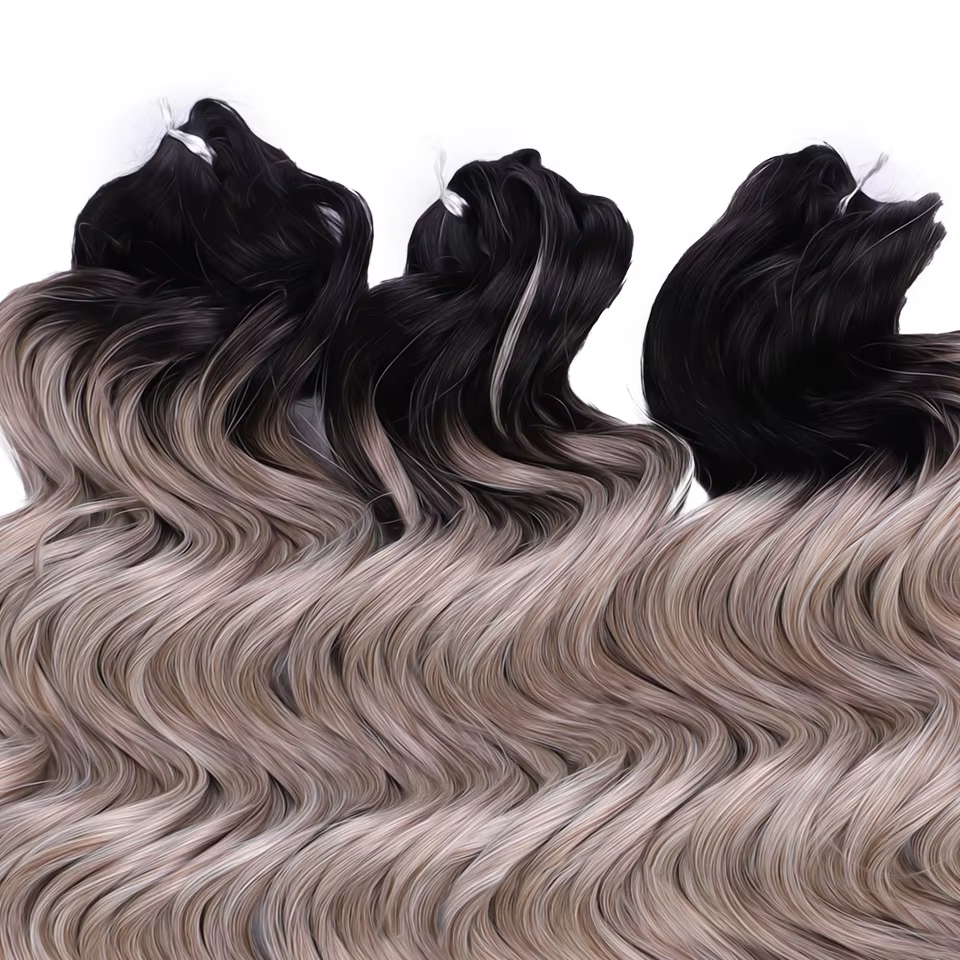 FREEDOM cheveux synthétiques ondulés profond torsion Crochet cheveux 24 pouces/60 cm Ombre brun blon