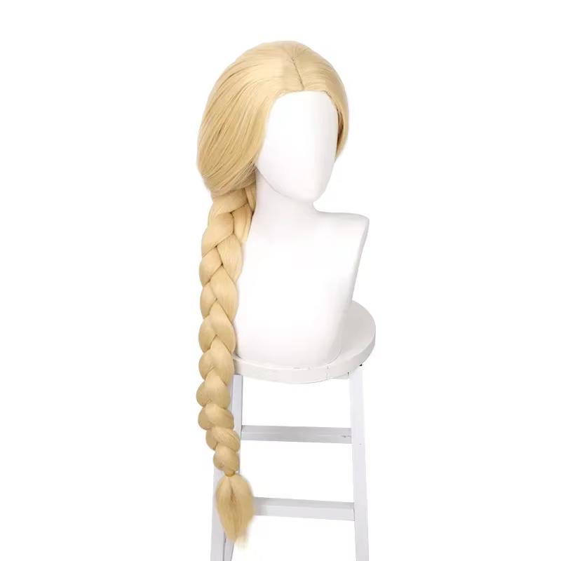 Anime emmêlé Raiponce Cosplay perruque princesse Blonde longue tresse haute température fibre cheveu
